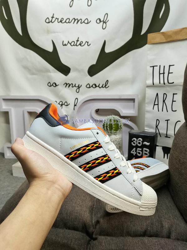 Adidas Superstar "Halloween - Jack O Lantern" - Crystal White/Semi Impact Orange/Cloud White - HR1433 Classic Originals Shoes