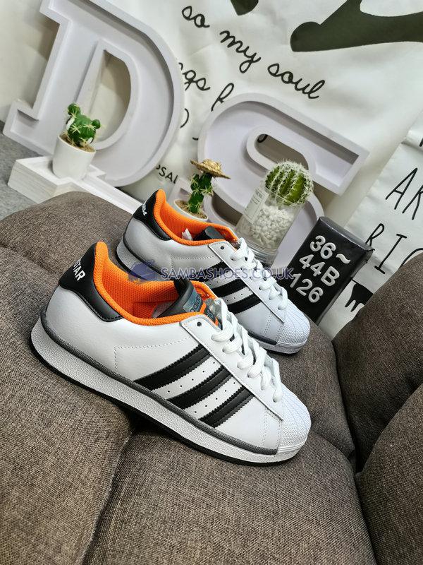 Adidas Superstar J "Cloud White Orange" - Cloud White/Core Black/Orange - FV3685 Classic Originals Shoes