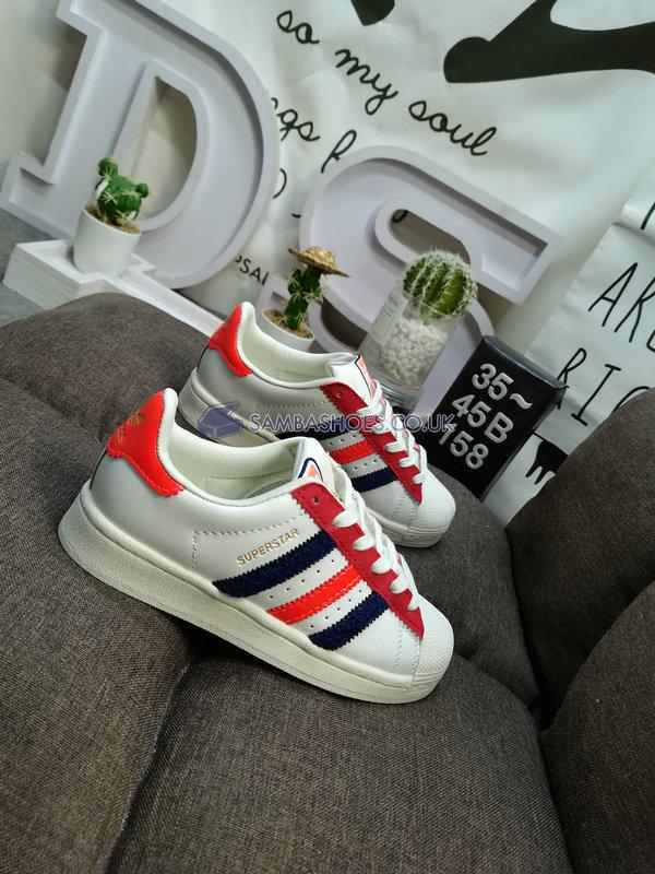 Adidas Superstar "White Better Scarlet Red" - Off White/Better Scarlet/Solar Red - HQ4403 Classic Originals Shoes