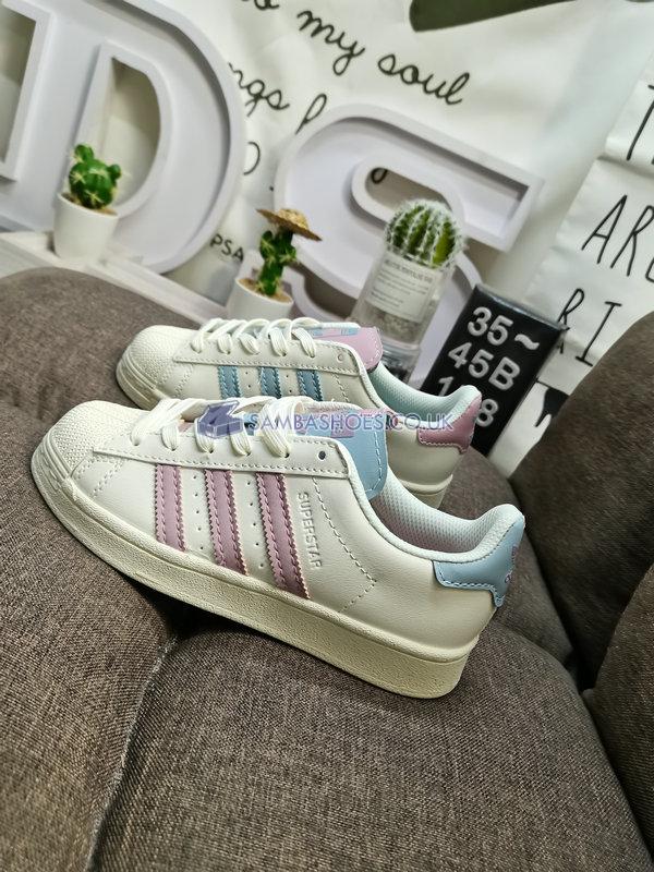 Adidas Superstar "White Pink" - White/Pink/Blue - GW7255 Classic Originals Shoes