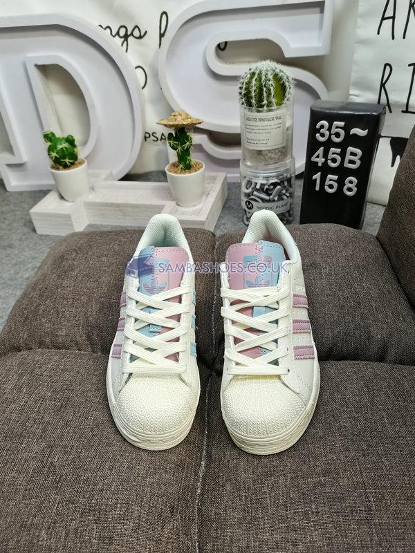 Adidas Superstar "White Pink" - White/Pink/Blue - GW7255 Classic Originals Shoes