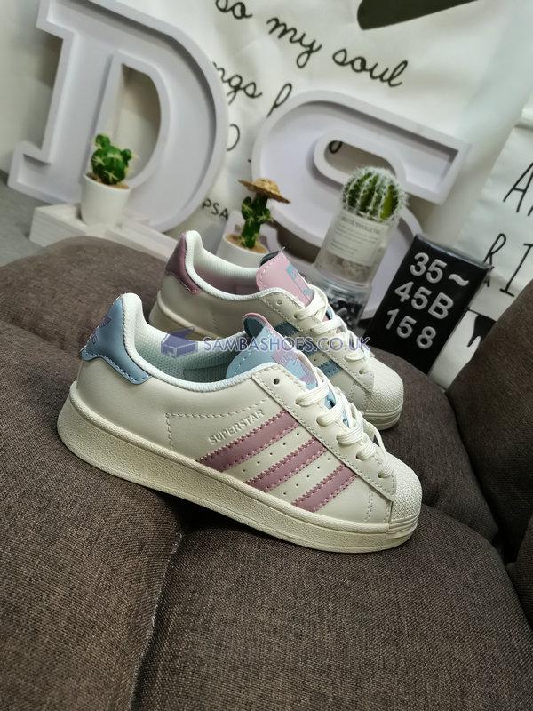 Adidas Superstar "White Pink" - White/Pink/Blue - GW7255 Classic Originals Shoes