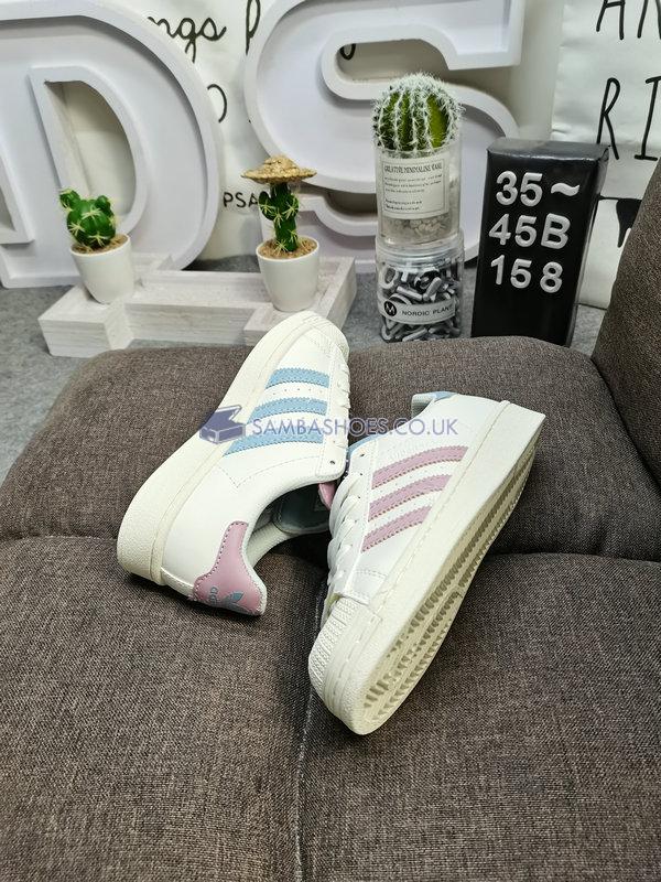 Adidas Superstar "White Pink" - White/Pink/Blue - GW7255 Classic Originals Shoes