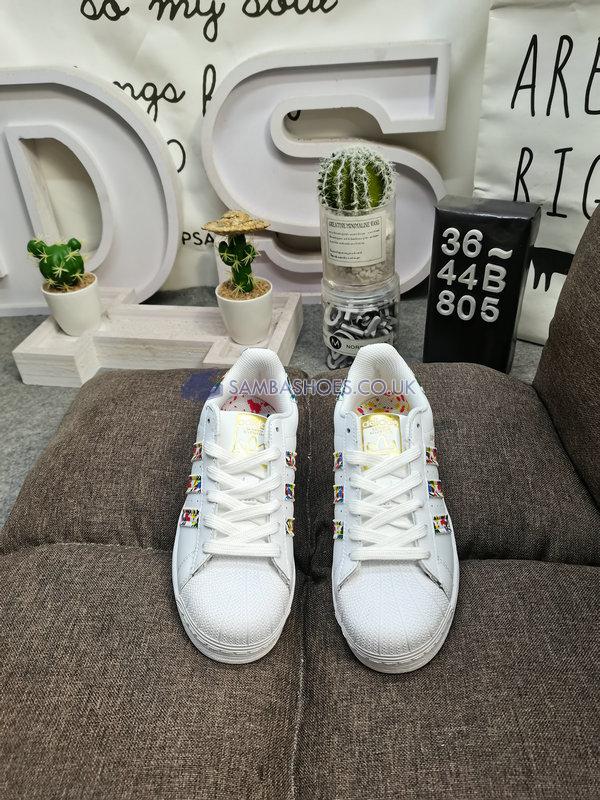 Adidas Superstar "White Splatter" - Cloud White/Cloud White/Gold Metallic - FX5540 Classic Originals Shoes