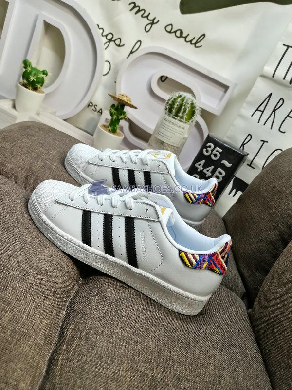 Adidas Superstar "Embroidery" - White/Black/Metallic Gold - AC8576 Classic Originals Shoes