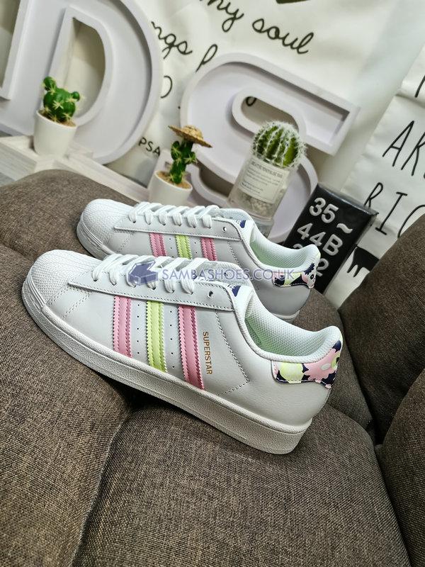 Adidas Superstar "White Floral" - Cloud White/Almost Lime/True Pink - GY3330 Classic Originals Shoes