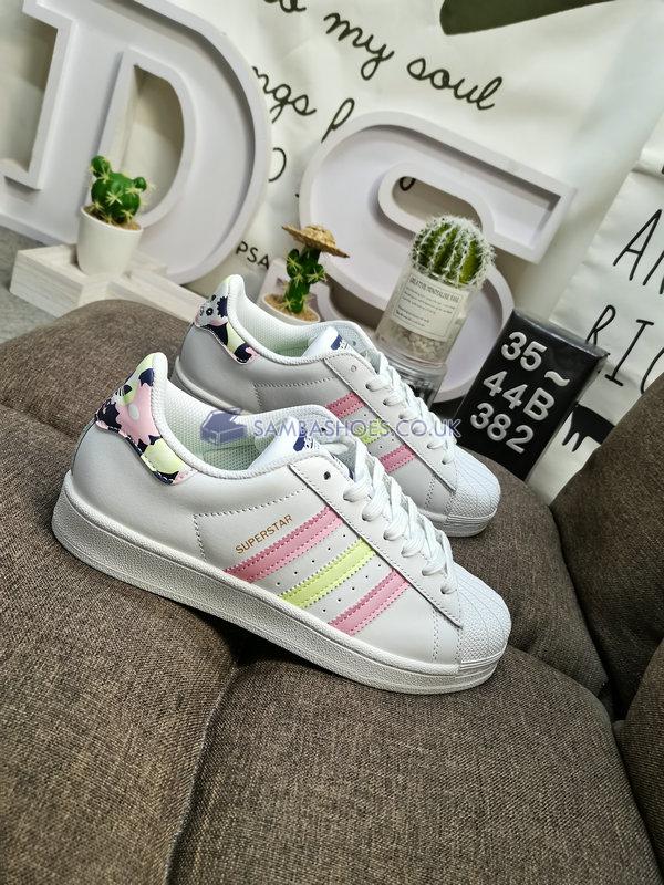 Adidas Superstar "White Floral" - Cloud White/Almost Lime/True Pink - GY3330 Classic Originals Shoes