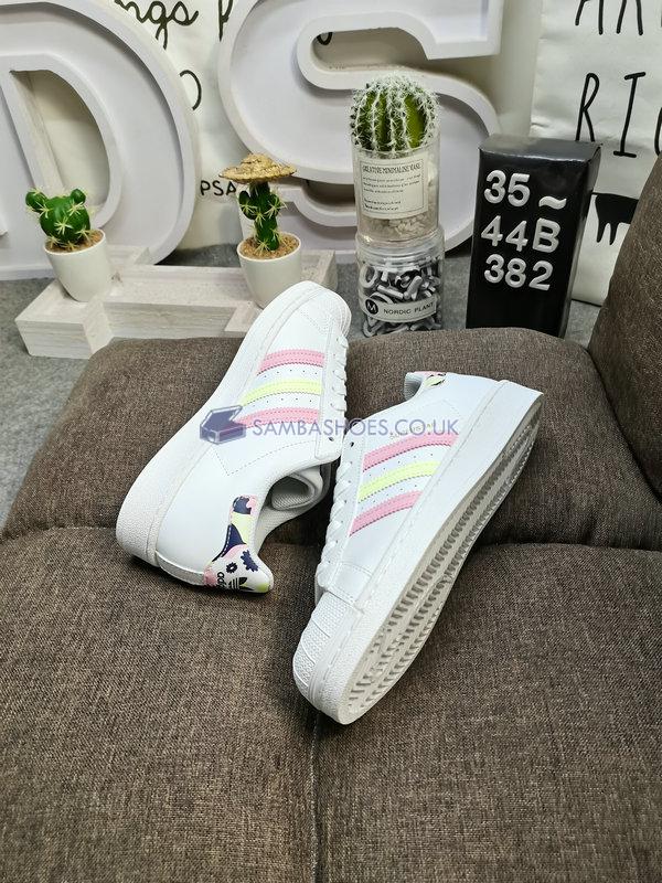 Adidas Superstar "White Floral" - Cloud White/Almost Lime/True Pink - GY3330 Classic Originals Shoes