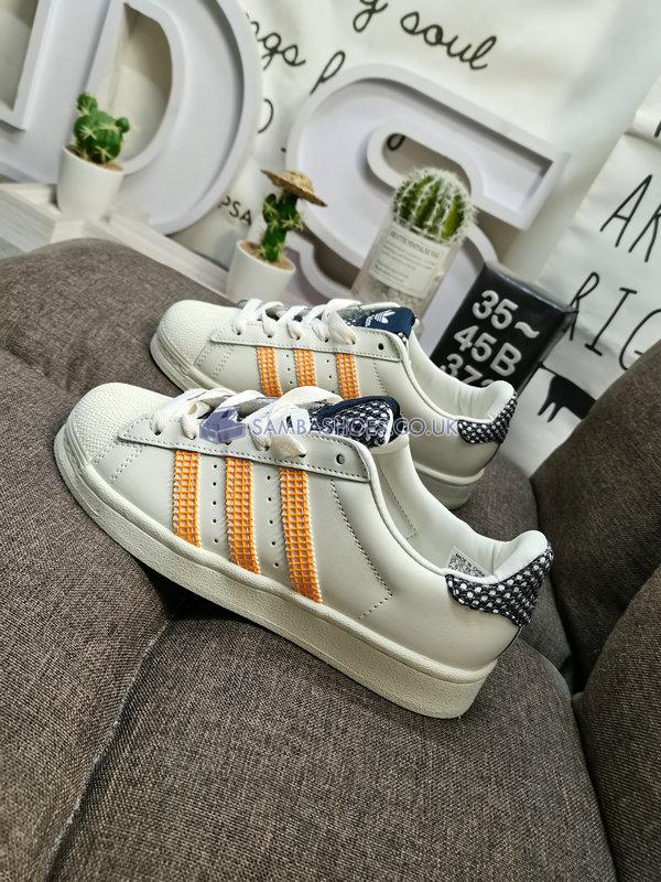 Adidas Superstar "Off White Orange Rush" - Cloud White/Off White/Orange Rush - GZ4376 Classic Originals Shoes