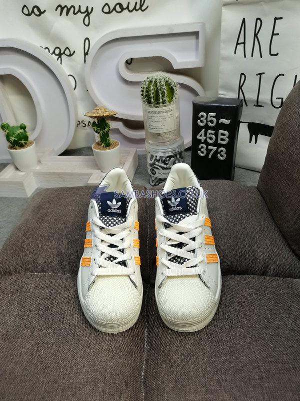 Adidas Superstar "Off White Orange Rush" - Cloud White/Off White/Orange Rush - GZ4376 Classic Originals Shoes