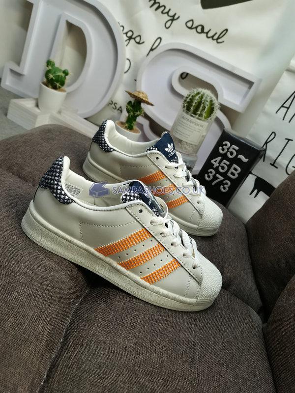 Adidas Superstar "Off White Orange Rush" - Cloud White/Off White/Orange Rush - GZ4376 Classic Originals Shoes