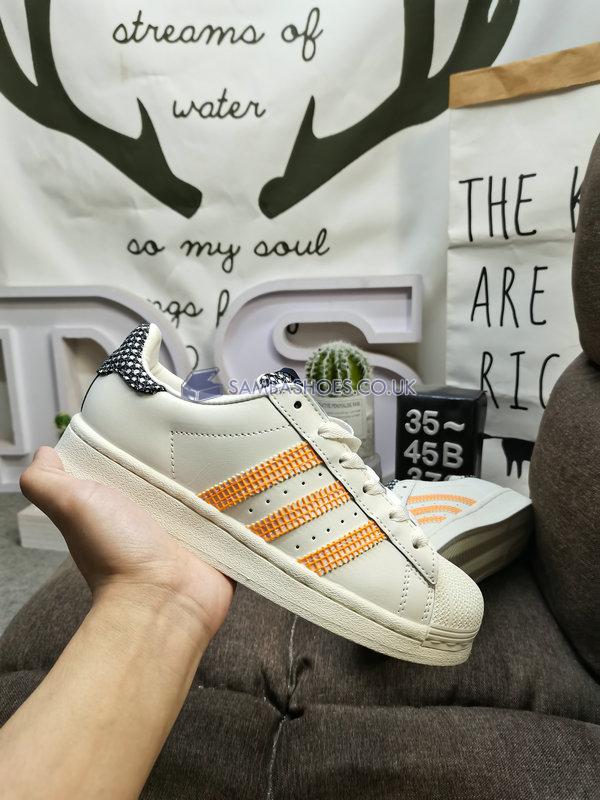 Adidas Superstar "Off White Orange Rush" - Cloud White/Off White/Orange Rush - GZ4376 Classic Originals Shoes