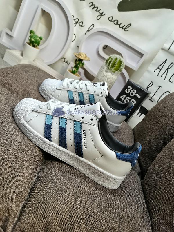 Adidas Superstar "White Navy" - Cloud White/Blue Navy/Light Blue - HQ2207 Classic Originals Shoes