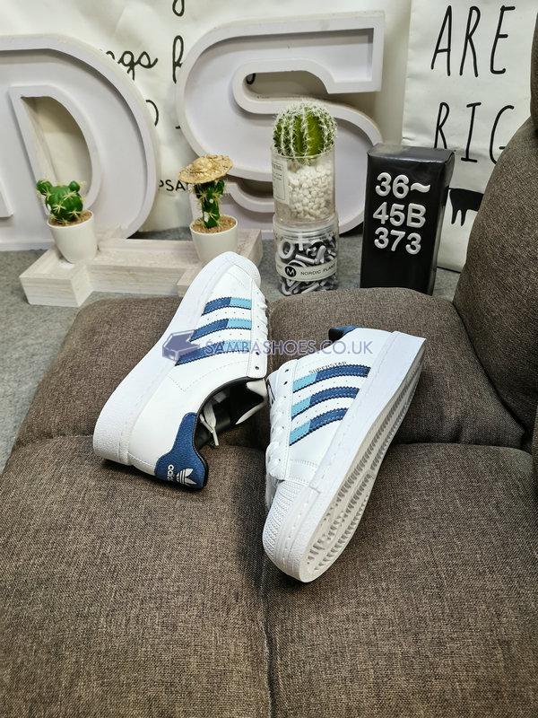 Adidas Superstar "White Navy" - Cloud White/Blue Navy/Light Blue - HQ2207 Classic Originals Shoes