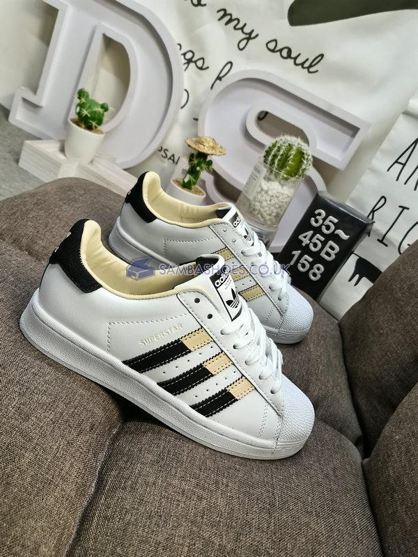 Adidas Superstar "White Sand Black" - Cloud White/Sand Strata/Core Black - HQ2166 Classic Originals Shoes