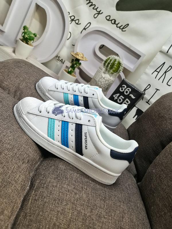 Adidas Superstar "White Legend Ink Gradient" - Cloud White/Legend Ink/Bliss Blue - HP5499 Classic Originals Shoes