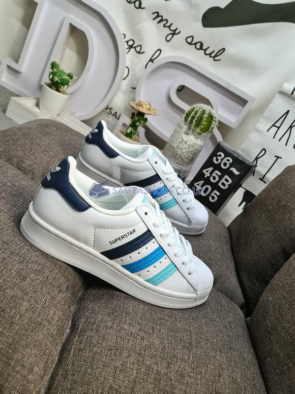 Adidas Superstar "White Legend Ink Gradient" - Cloud White/Legend Ink/Bliss Blue - HP5499 Classic Originals Shoes