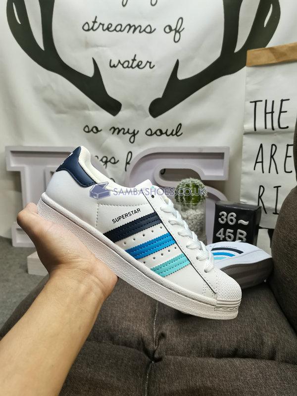 Adidas Superstar "White Legend Ink Gradient" - Cloud White/Legend Ink/Bliss Blue - HP5499 Classic Originals Shoes