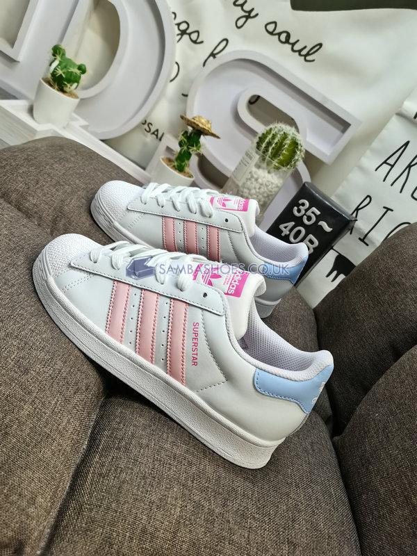 Adidas Superstar "White Pink Blue" - Cloud White/Clear Pink/Pulse Magenta - HQ1906 Classic Originals Shoes