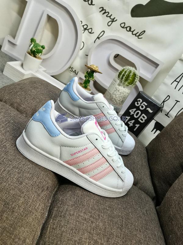 Adidas Superstar "White Pink Blue" - Cloud White/Clear Pink/Pulse Magenta - HQ1906 Classic Originals Shoes