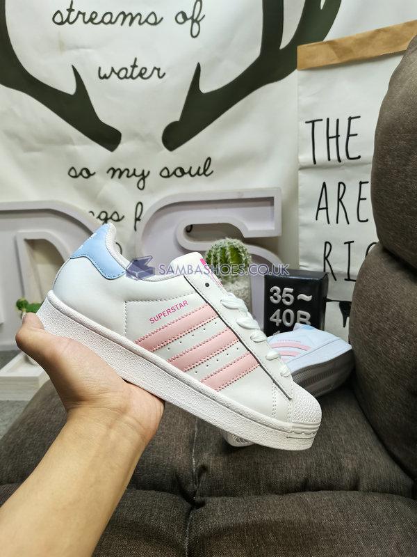 Adidas Superstar "White Pink Blue" - Cloud White/Clear Pink/Pulse Magenta - HQ1906 Classic Originals Shoes