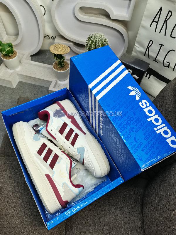 Adidas Forum Exhibit Low "Off White Burgundy" - Off White/Collegiate Burgundy/Cream White - GW4358 Classic Originals Shoes