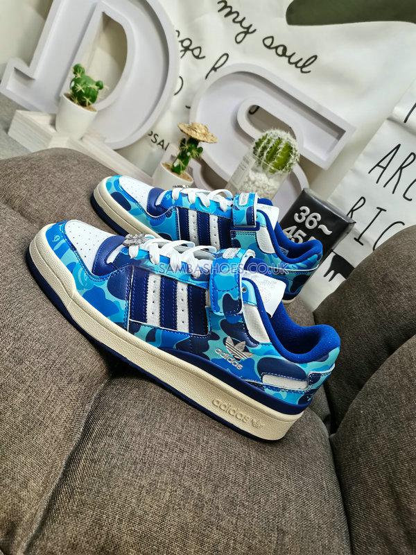 BAPE x Adidas Forum 84 Low "30th Anniversary - Blue" - Cloud White/Supplier Colour/Off White - ID4772 Classic Originals Shoes