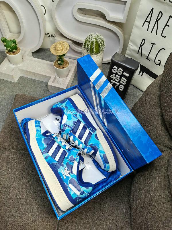 BAPE x Adidas Forum 84 Low "30th Anniversary - Blue" - Cloud White/Supplier Colour/Off White - ID4772 Classic Originals Shoes