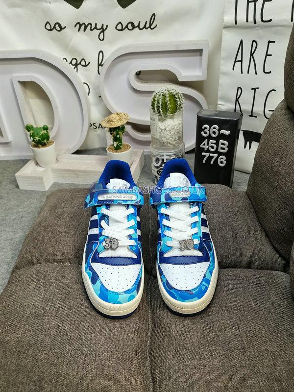 BAPE x Adidas Forum 84 Low "30th Anniversary - Blue" - Cloud White/Supplier Colour/Off White - ID4772 Classic Originals Shoes