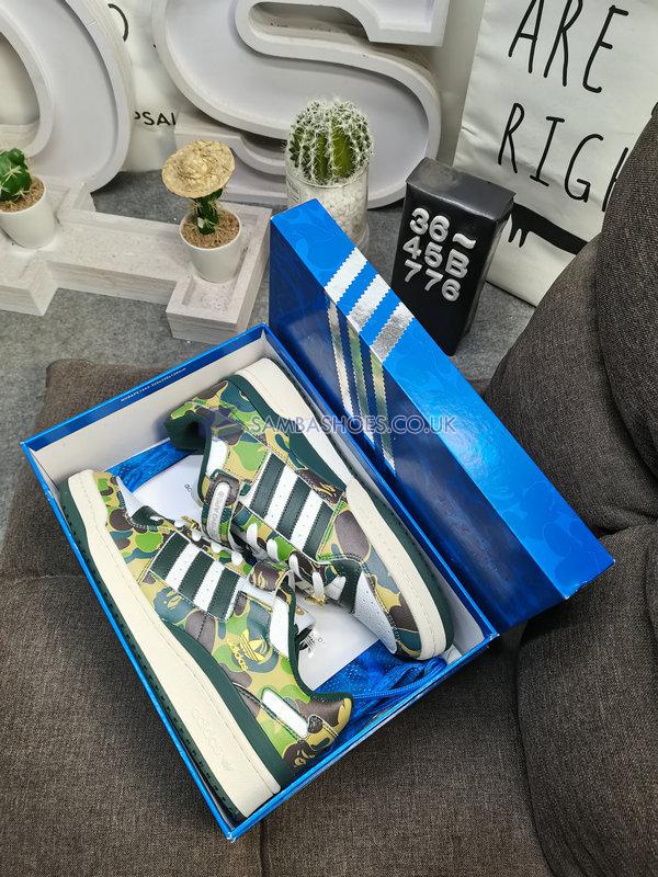 BAPE x Adidas Forum 84 Low "30th Anniversary - Green" - Cloud White/Supplier Colour/Off White - ID4771 Classic Originals Shoes