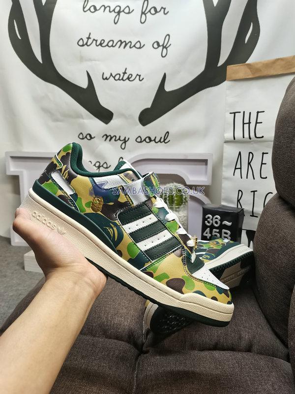 BAPE x Adidas Forum 84 Low "30th Anniversary - Green" - Cloud White/Supplier Colour/Off White - ID4771 Classic Originals Shoes