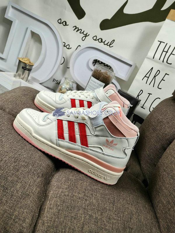 Adidas Forum 84 High "Off White Glow Pink" - Off White/Glow Pink/Vivid Red - H01670 Classic Originals Shoes