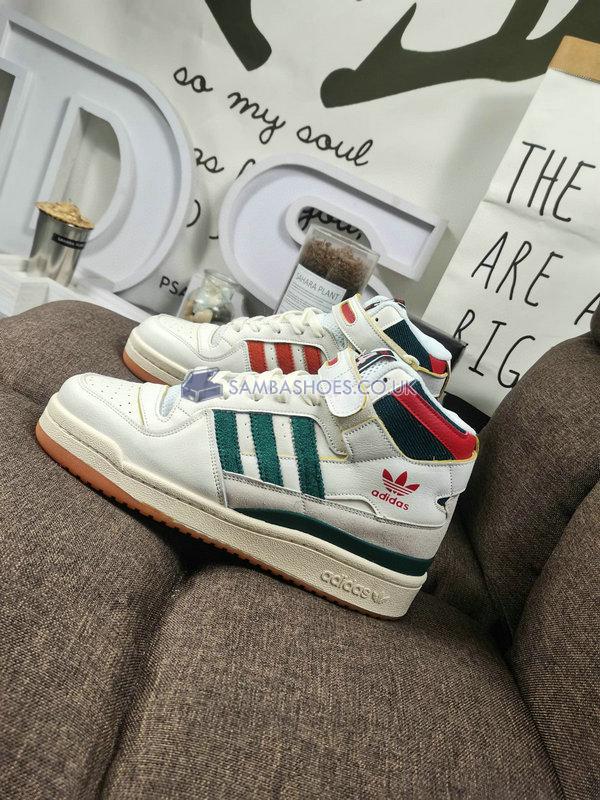 Adidas Forum 84 High "Bucks" - Cream White/Collegiate Green/Red - GX9055 Classic Originals Shoes