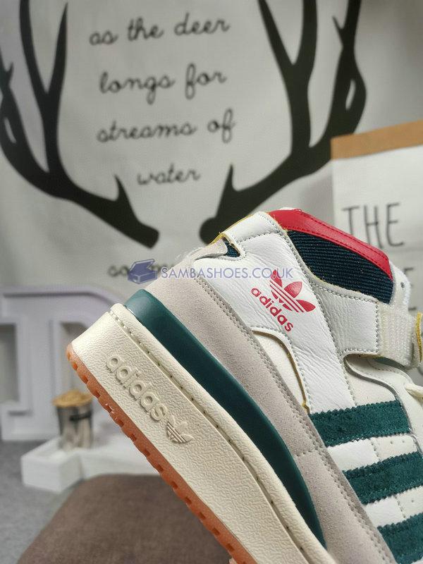 Adidas Forum 84 High "Bucks" - Cream White/Collegiate Green/Red - GX9055 Classic Originals Shoes