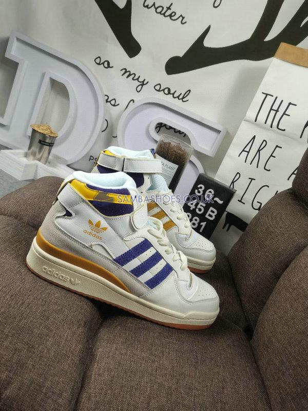 Adidas Forum 84 High "Lakers" - Cream White/Collegiate Purple/Collegiate Gold - GX9054 Classic Originals Shoes