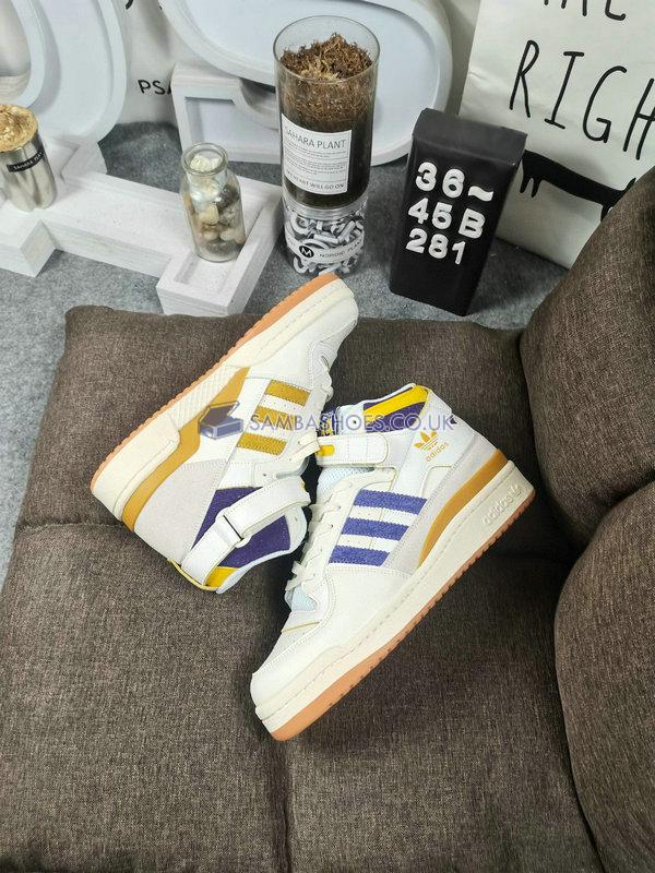 Adidas Forum 84 High "Lakers" - Cream White/Collegiate Purple/Collegiate Gold - GX9054 Classic Originals Shoes