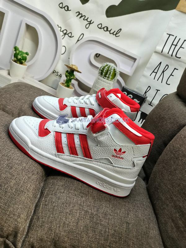 Adidas Forum Mid J "White Vivid Red" - Cloud White/Cloud White/Vivid Red - GY8363 Classic Originals Shoes