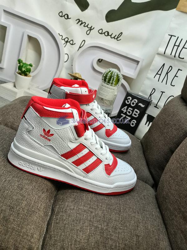 Adidas Forum Mid J "White Vivid Red" - Cloud White/Cloud White/Vivid Red - GY8363 Classic Originals Shoes