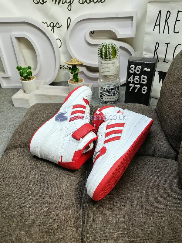 Adidas Forum Mid J "White Vivid Red" - Cloud White/Cloud White/Vivid Red - GY8363 Classic Originals Shoes