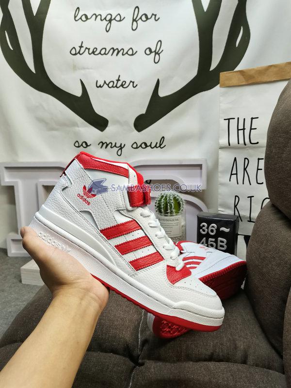 Adidas Forum Mid J "White Vivid Red" - Cloud White/Cloud White/Vivid Red - GY8363 Classic Originals Shoes