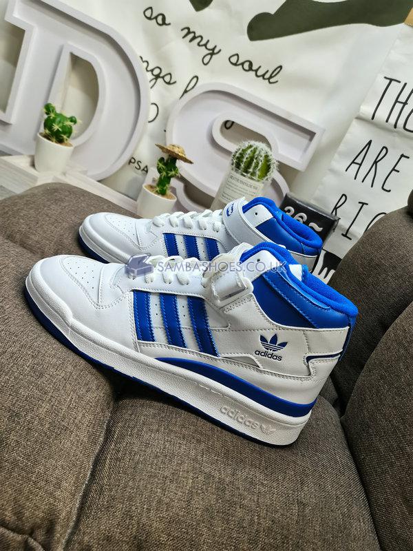 Adidas Forum Mid J "White Royal Blue" - Cloud White/Royal Blue/Cloud White - FZ2085 Classic Originals Shoes