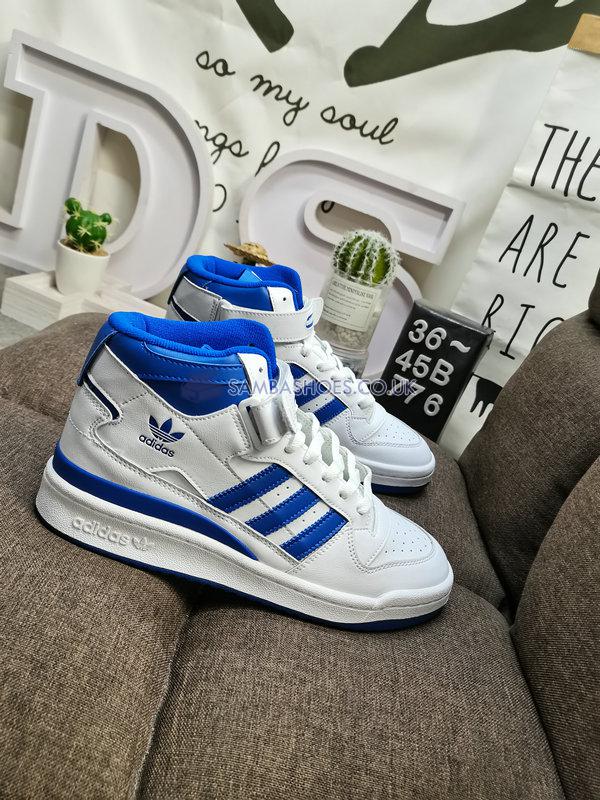 Adidas Forum Mid J "White Royal Blue" - Cloud White/Royal Blue/Cloud White - FZ2085 Classic Originals Shoes