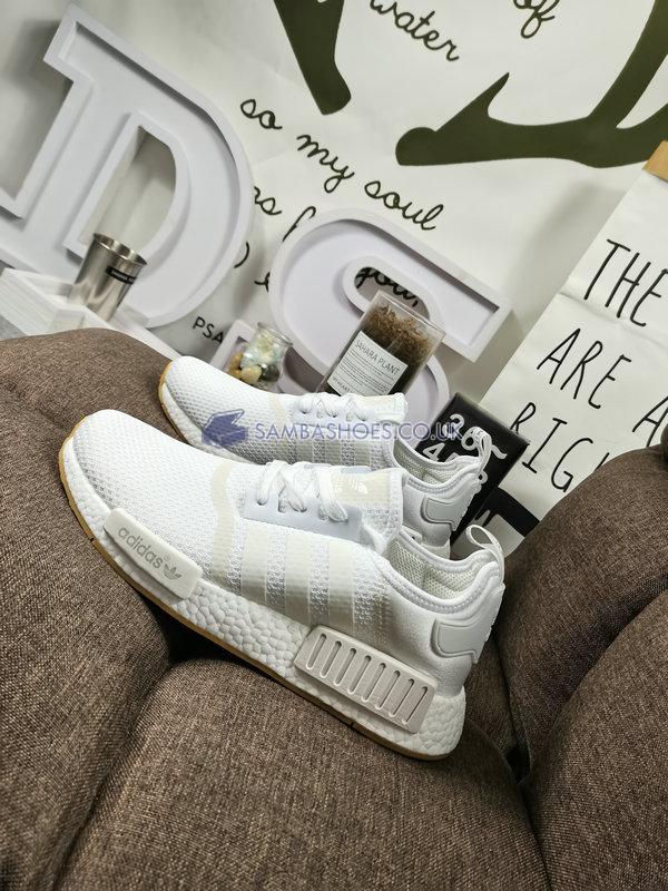 Adidas NMD_R1 "Cloud White" - Cloud White/Cloud White/Gum - D96635 Classic Originals Shoes