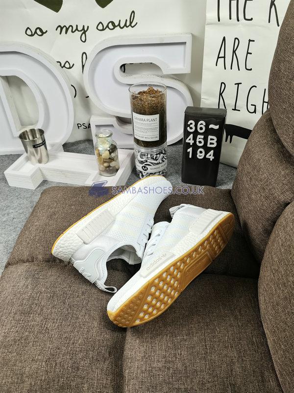 Adidas NMD_R1 "Cloud White" - Cloud White/Cloud White/Gum - D96635 Classic Originals Shoes