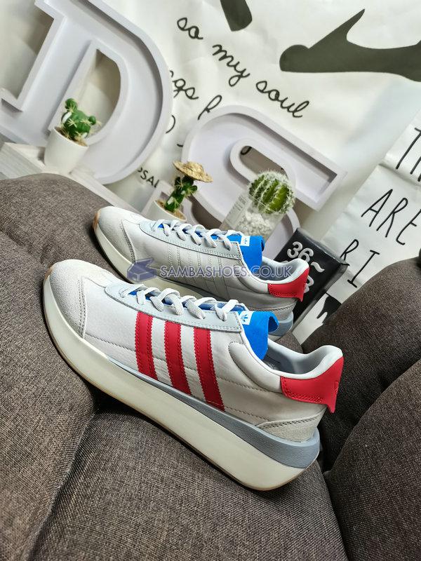 Adidas Country XLG "Grey Better Scarlet" - Grey One/Better Scarlet/Blue Bird - IF8079 Classic Originals Shoes