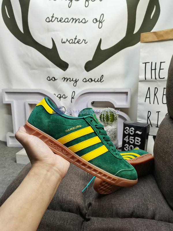 Adidas Hamburg "Collegiate Green Gold" - Collegiate Green/Bold Gold/Gum - GW5752 Classic Originals Shoes