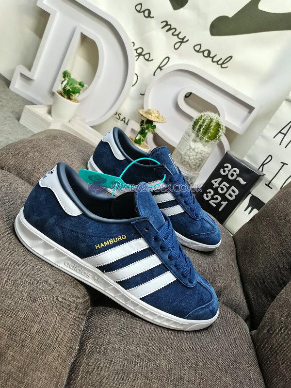 Adidas Hamburg "Dark Blue White" - Dark Blue/White - S74838 Classic Originals Shoes