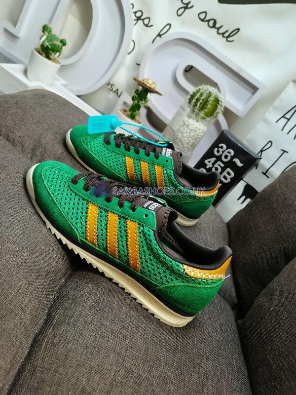 Wales Bonner x Adidas SL72 Knit "Green" - Team Green/Collegiate Gold/Dark Brown - IG0571 Classic Originals Shoes