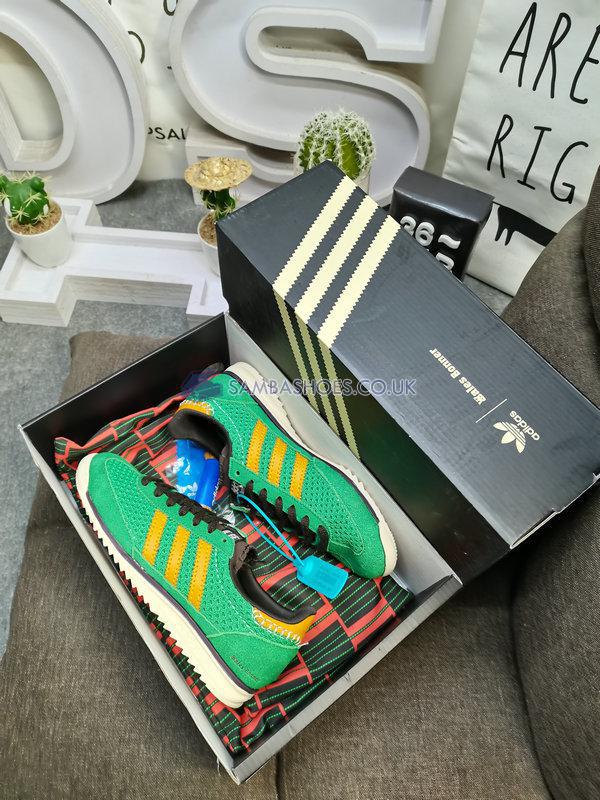 Wales Bonner x Adidas SL72 Knit "Green" - Team Green/Collegiate Gold/Dark Brown - IG0571 Classic Originals Shoes