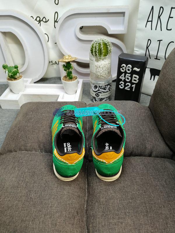 Wales Bonner x Adidas SL72 Knit "Green" - Team Green/Collegiate Gold/Dark Brown - IG0571 Classic Originals Shoes